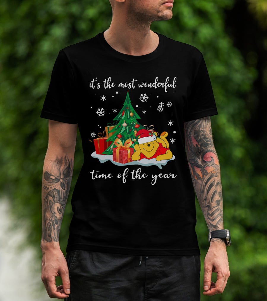 It's The Most Wonderful Time Of The Year Pooh Christmas Tree And Gifts T-Shirt