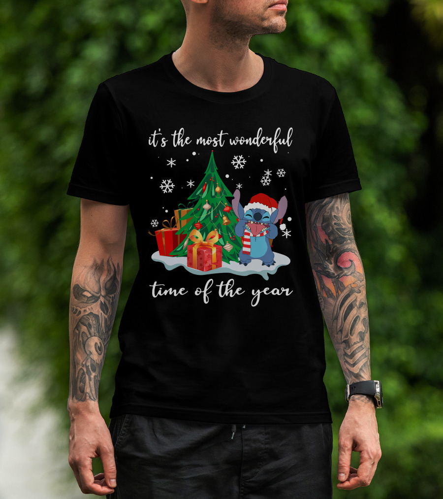 It's The Most Wonderful Time Of The Year Stitch Christmas Tree And Presents T-Shirt