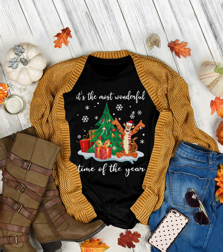 It's The Most Wonderful Time Of The Year Tigger Christmas Tree Celebration T-Shirt