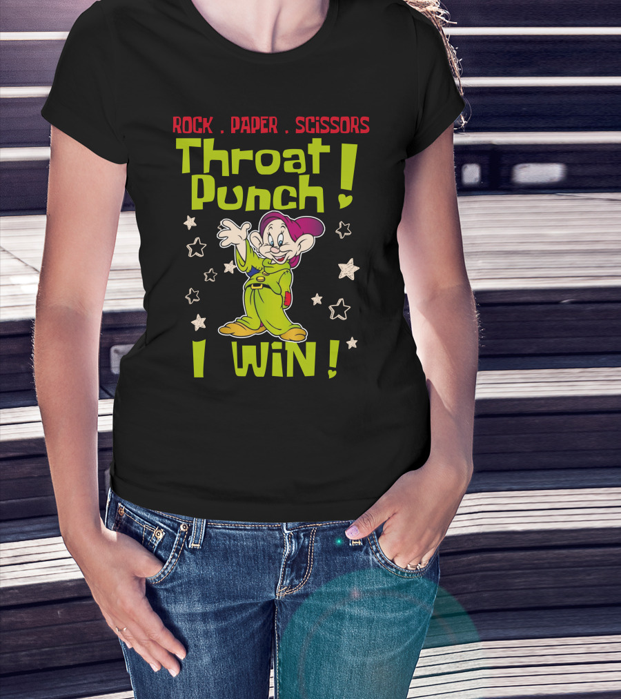 Rock Paper Scissors Throat Punch Dopey I Win T-Shirt