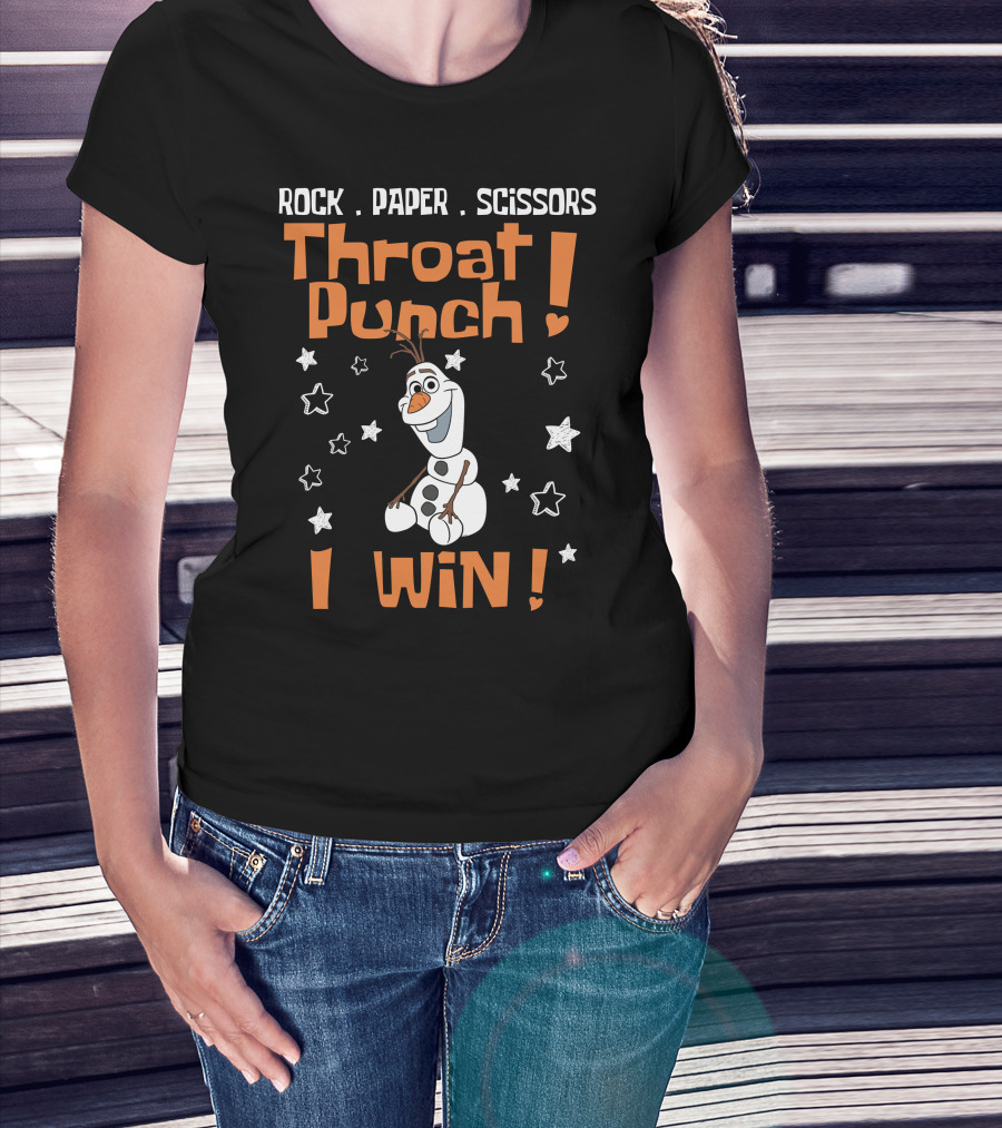 Rock Paper Scissors Throat Punch Olaf I Win T-Shirt