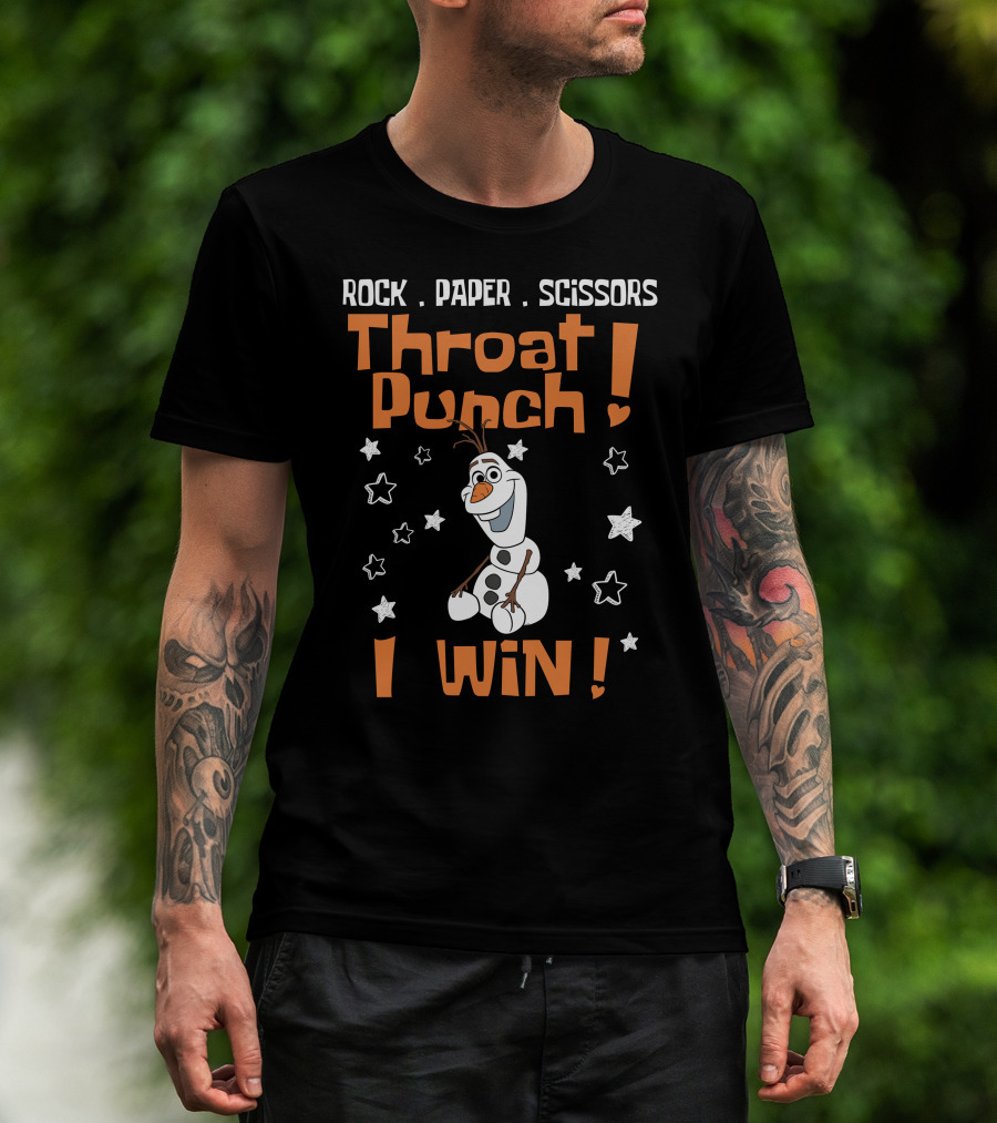 Rock Paper Scissors Throat Punch Olaf I Win T-Shirt