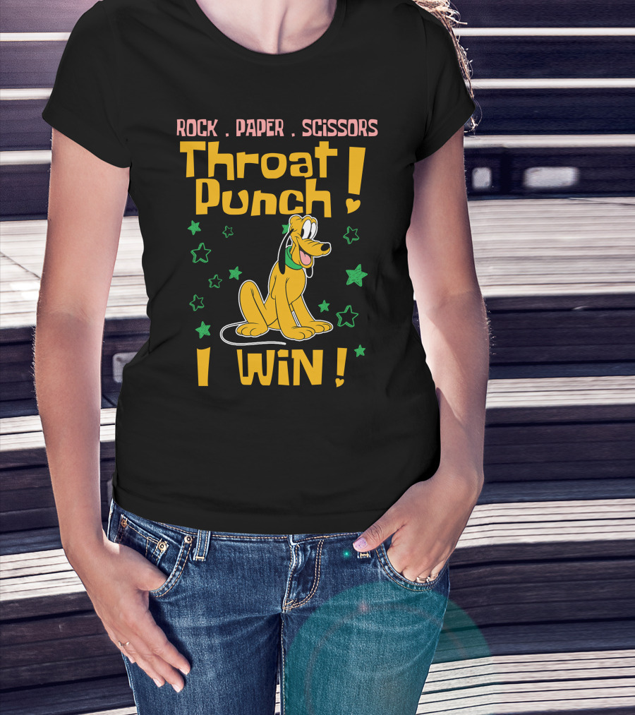 Rock Paper Scissors Throat Punch I Win Pluto Stars T-Shirt