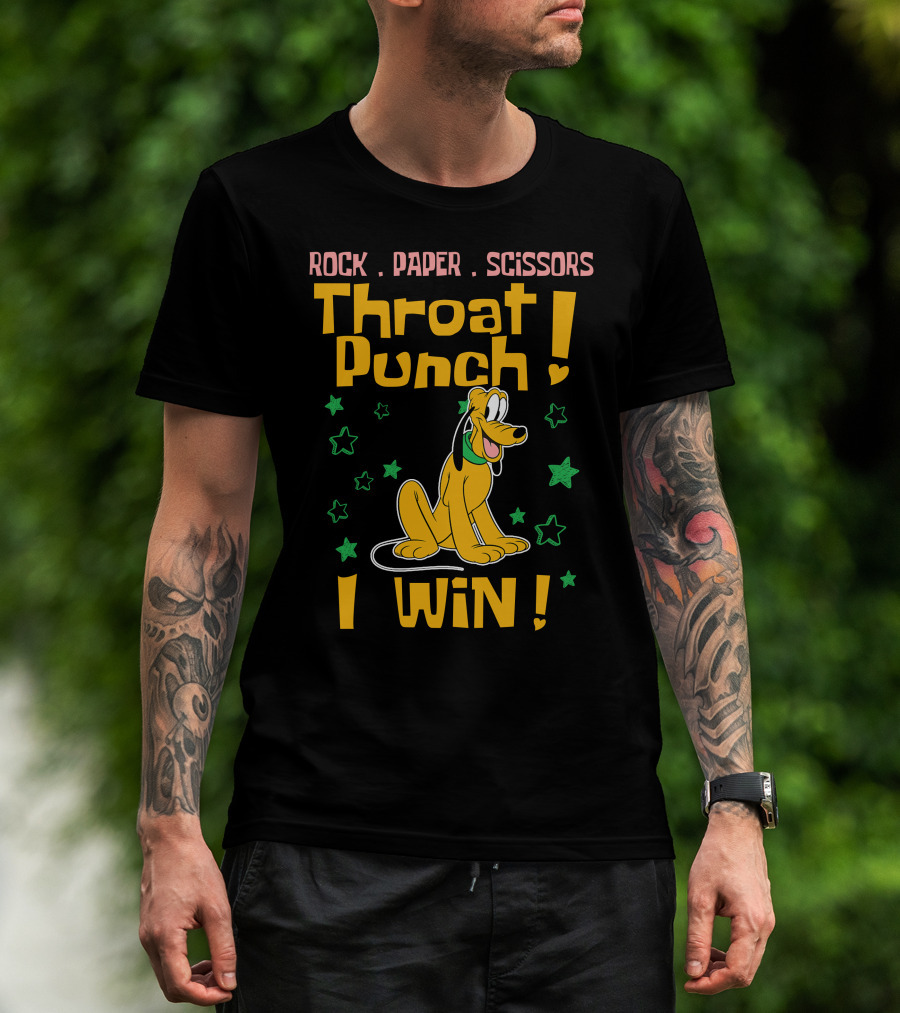 Rock Paper Scissors Throat Punch I Win Pluto Stars T-Shirt