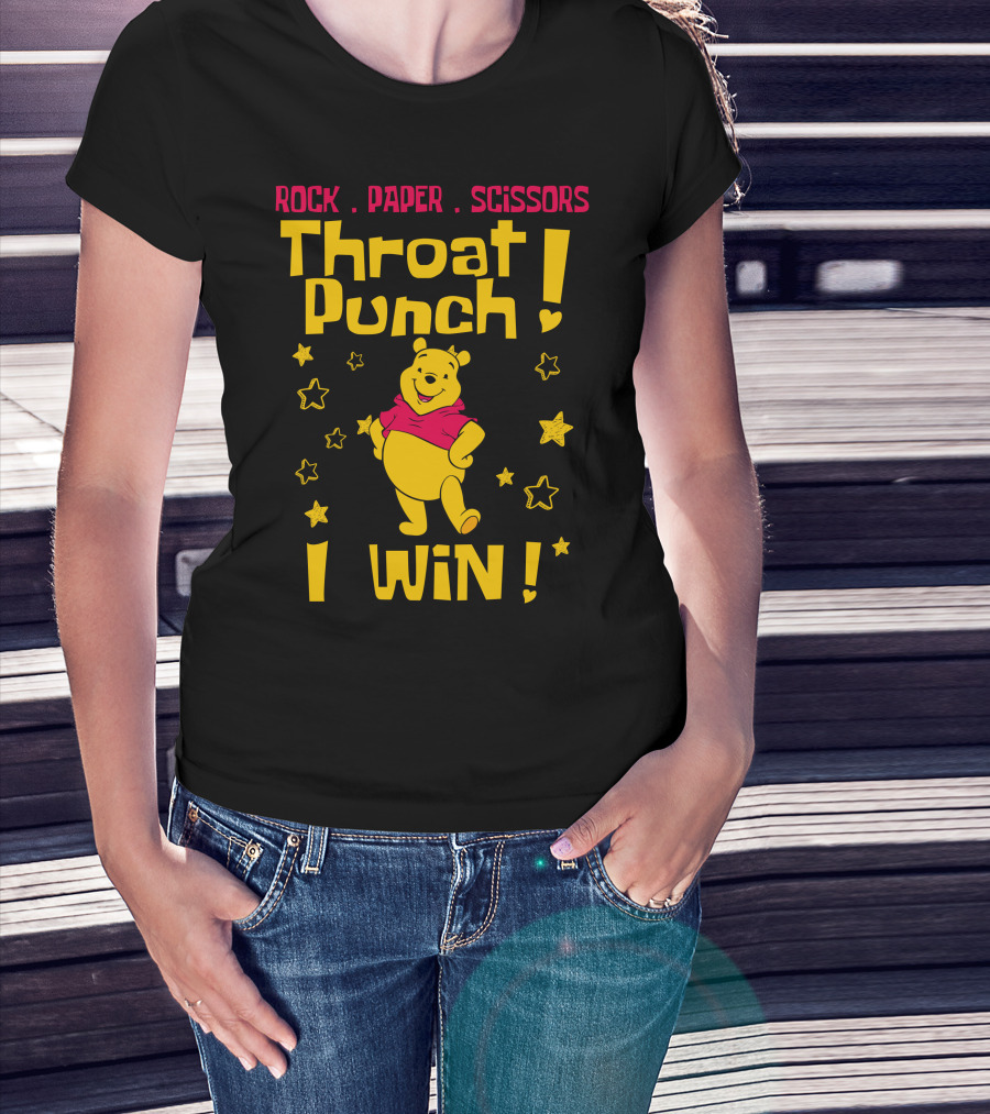 Rock Paper Scissors Throat Punch I Win Pooh T-Shirt