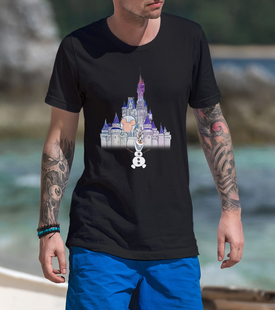 Frozen Olaf Disney Castle Mickey Balloon T-Shirt