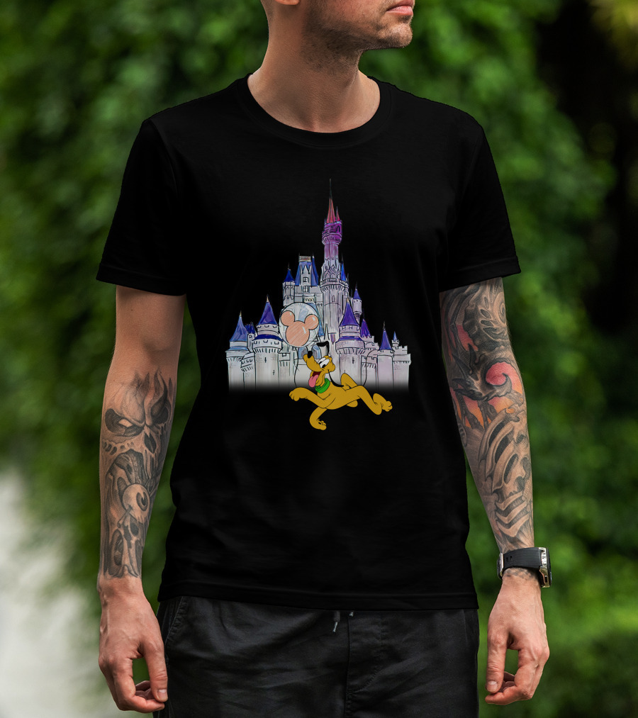 Pluto Disney Castle Mickey Balloon T-Shirt