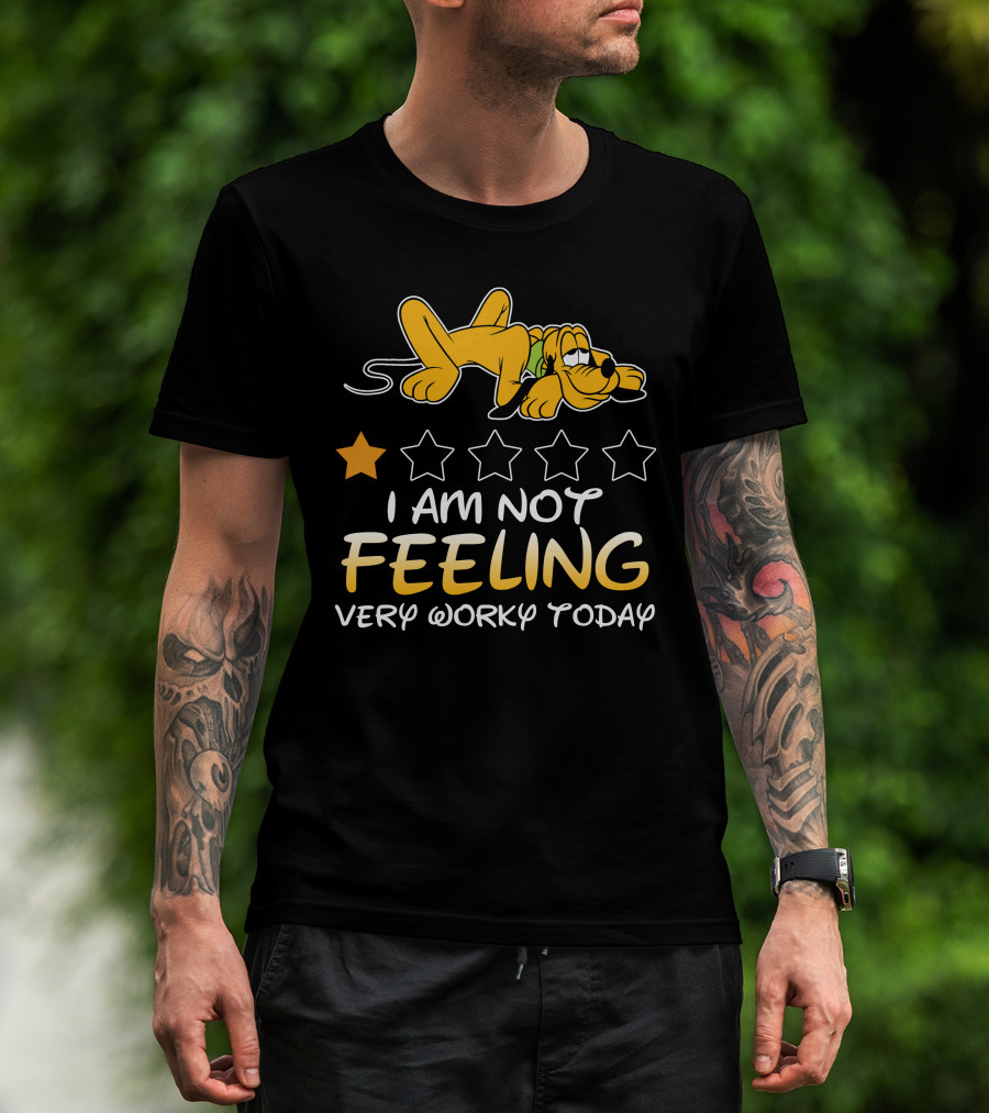 Pluto I Am Not Feeling Very Worky Today Five Star Rating T-Shirt