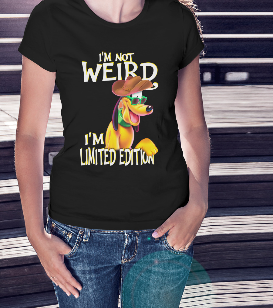 I'm Not Weird I'm Pluto Wearing Cowboy Hat And Sunglasses T-Shirt
