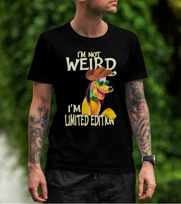 I'm Not Weird I'm Pluto Wearing Cowboy Hat And Sunglasses T-Shirt