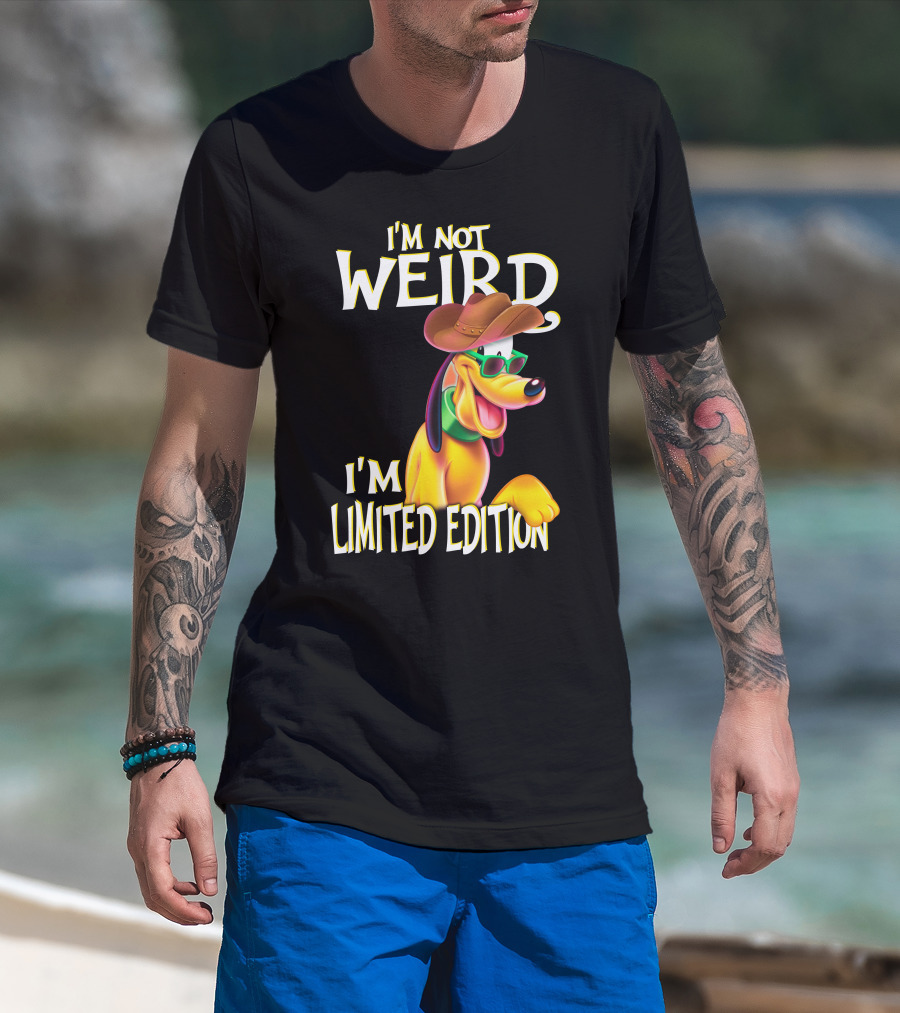 I'm Not Weird I'm Pluto Wearing Cowboy Hat And Sunglasses T-Shirt