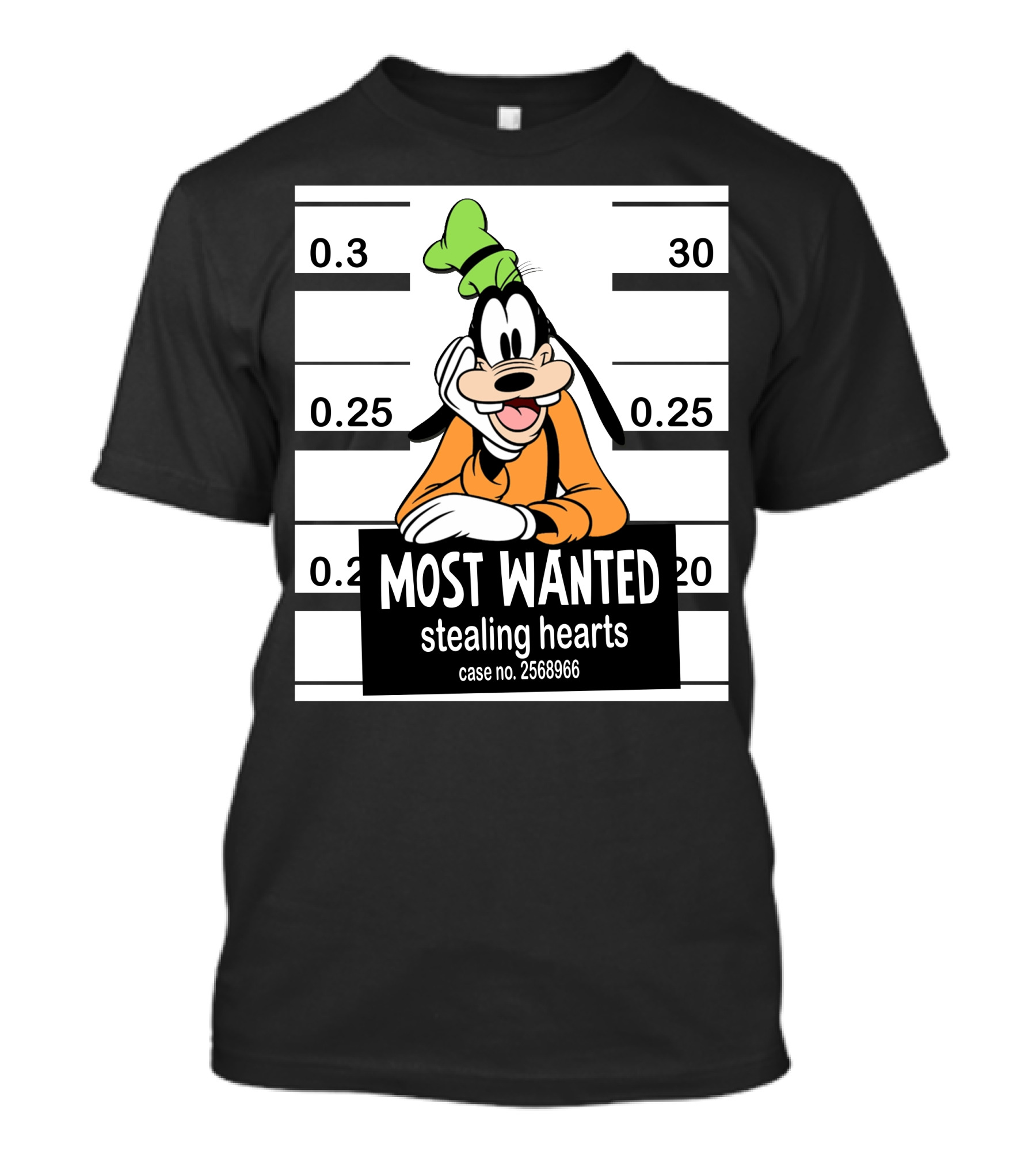 Most Wanted Goofy Stealing Hearts Case No. 2568966 T-Shirt
