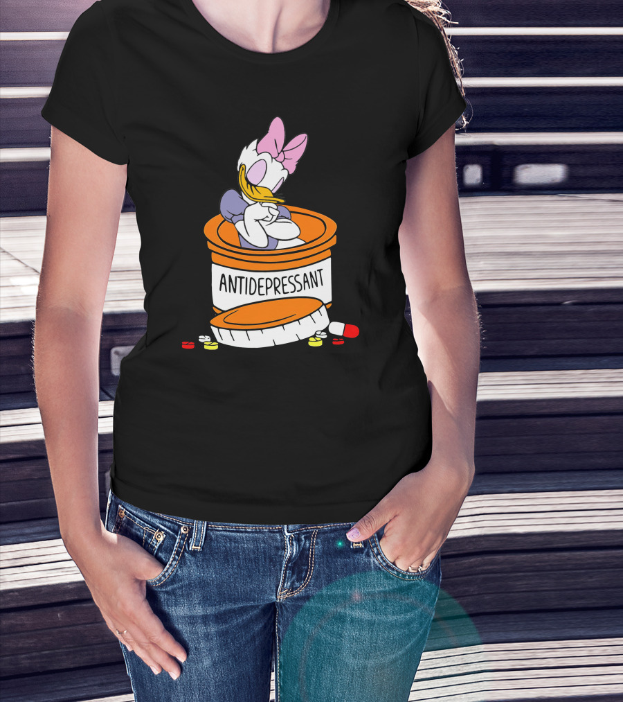 Daisy Antidepressant Bottle Cartoon T-Shirt