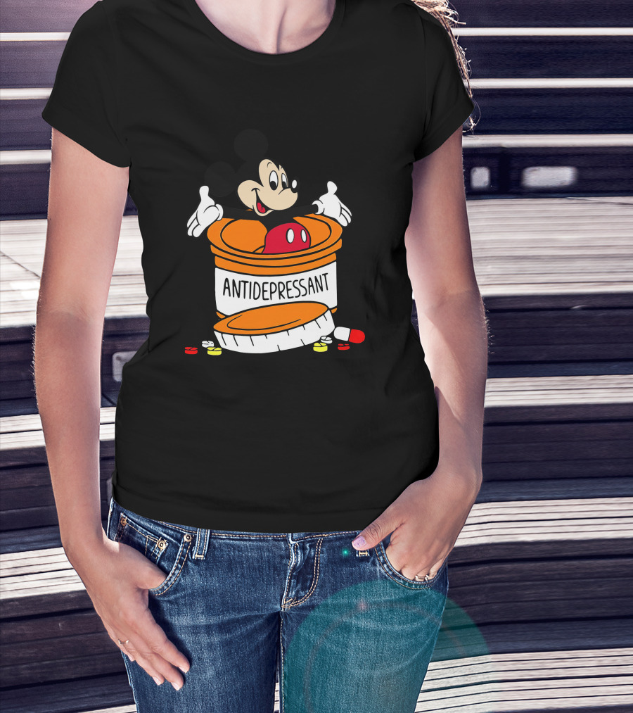 Mickey Antidepressant Pills Bottle T-Shirt