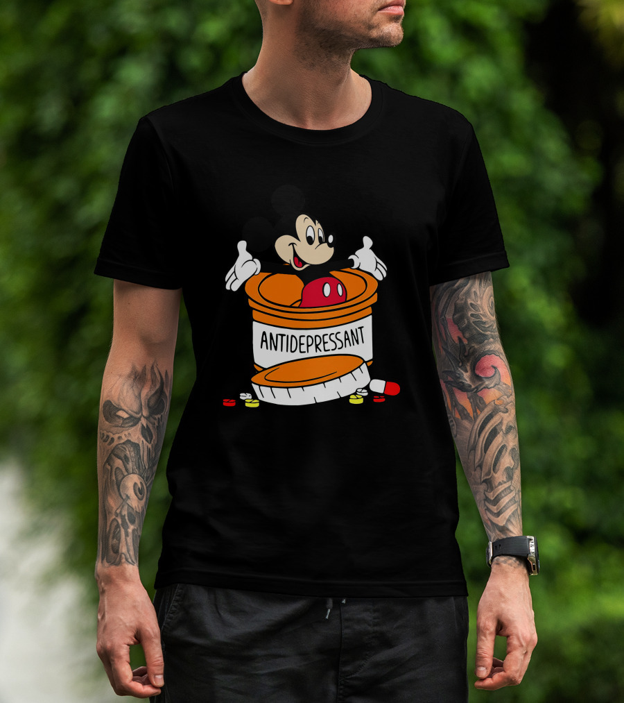 Mickey Antidepressant Pills Bottle T-Shirt