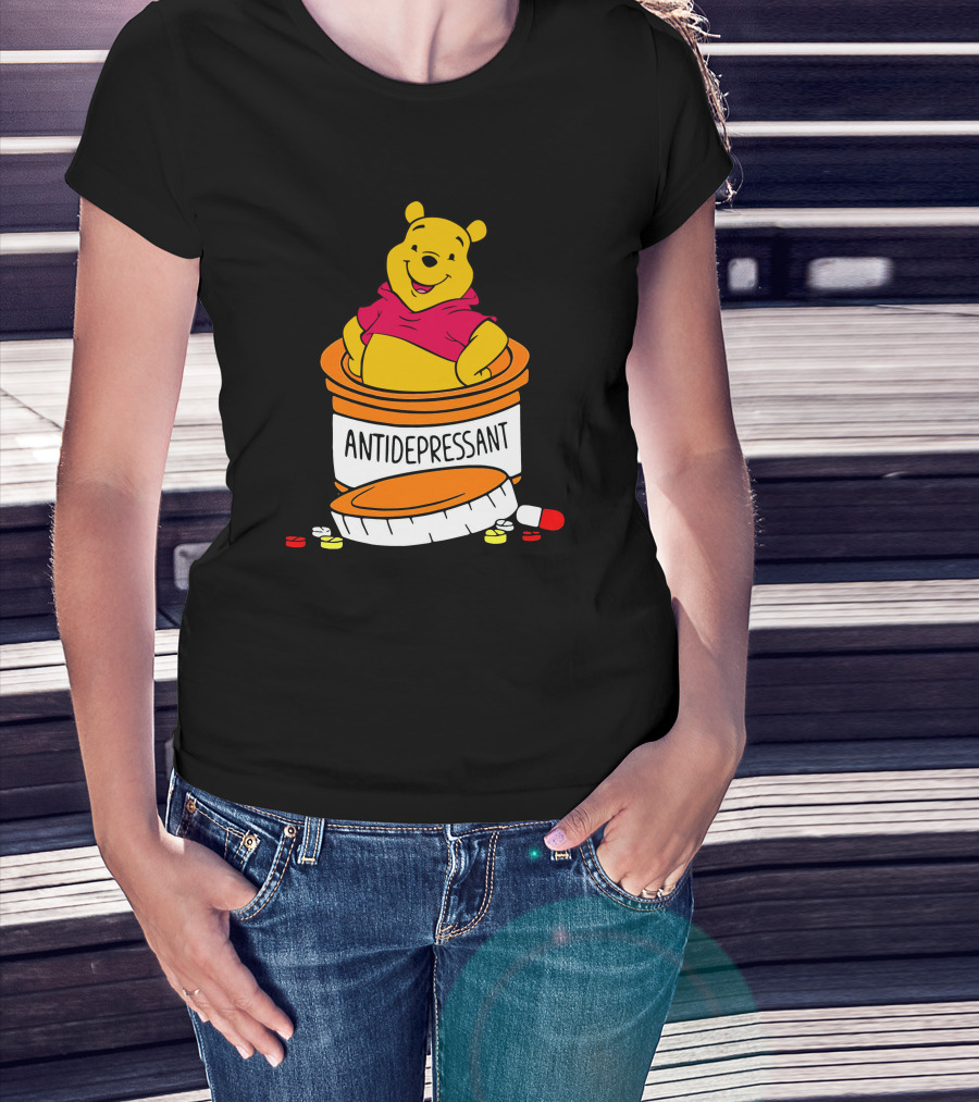 Pooh Antidepressant Jar With Pills T-Shirt
