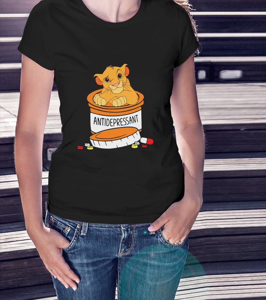 Simba Antidepressant Prescription Cartoon Pills T-Shirt