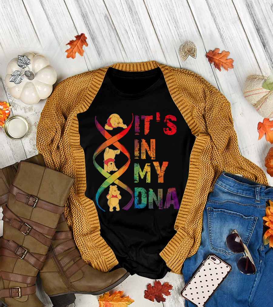 Winnie The Pooh It's In My Dna Rainbow T-Shirt