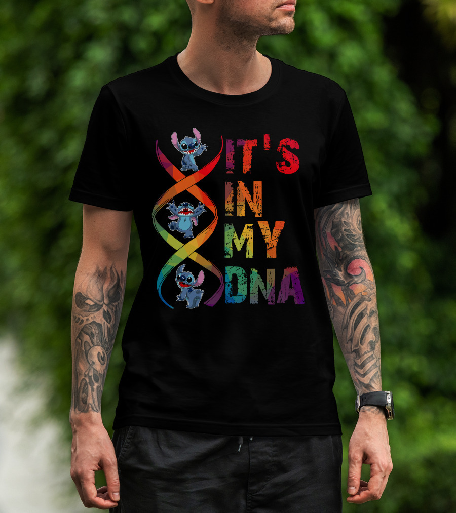 Stitch It's In My Dna Rainbow Dna Helix T-Shirt