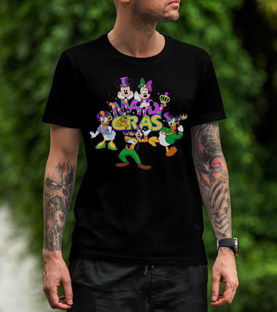 Mardi Gras Mickey Minnie Donald Daisy Goofy T-Shirt