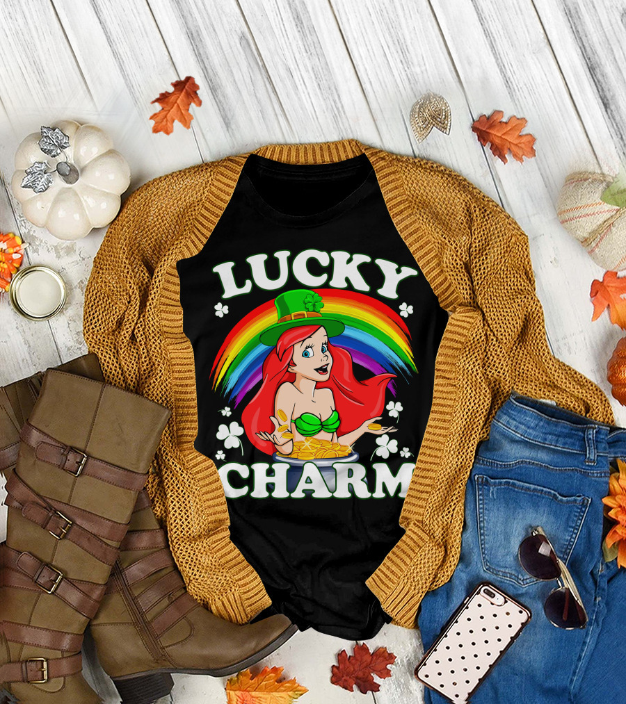Lucky Charm Rainbow Ariel Pot Of Gold T-Shirt
