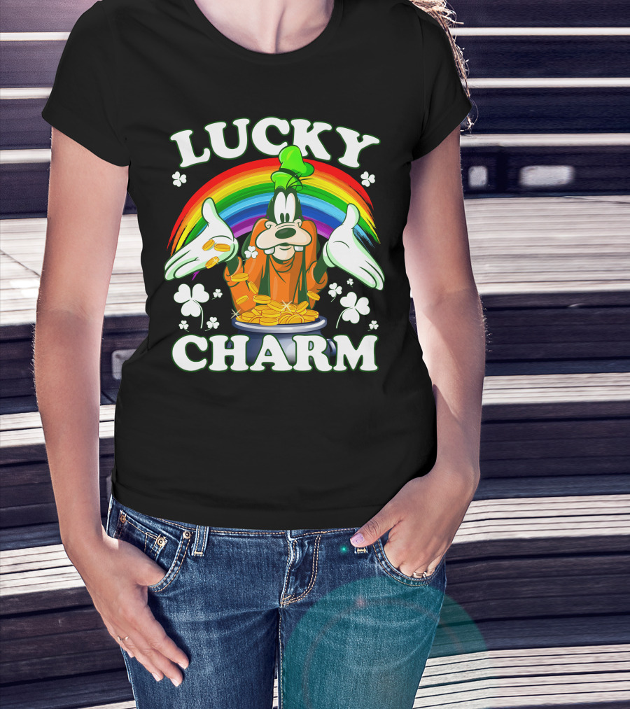 Lucky Charm Goofy Rainbow Pot Of Gold T-Shirt