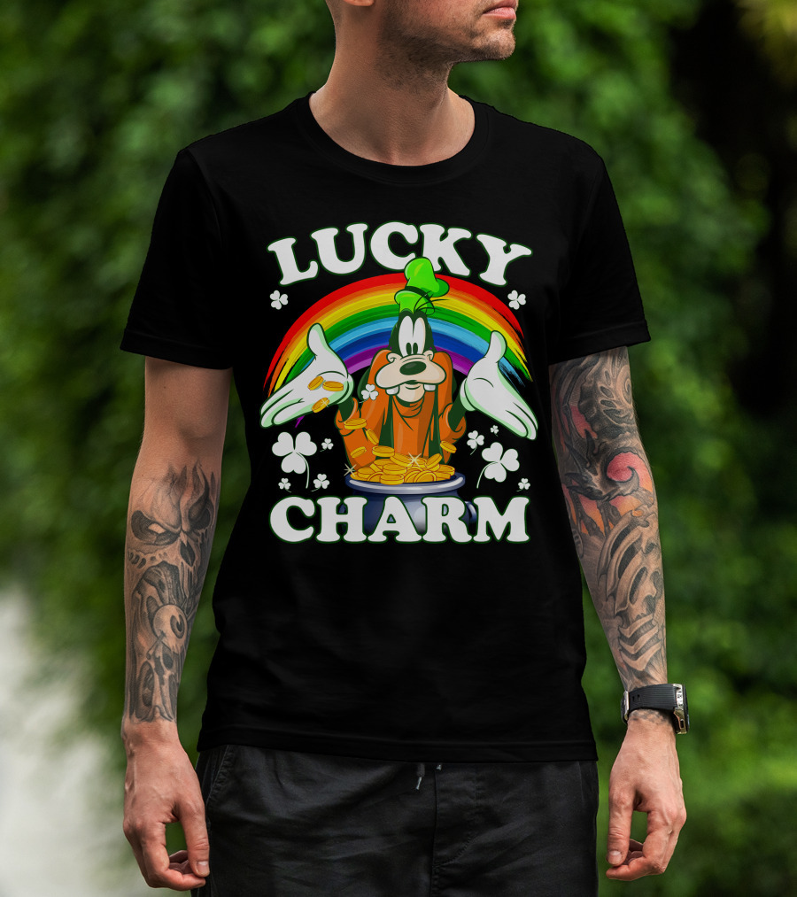 Lucky Charm Goofy Rainbow Pot Of Gold T-Shirt