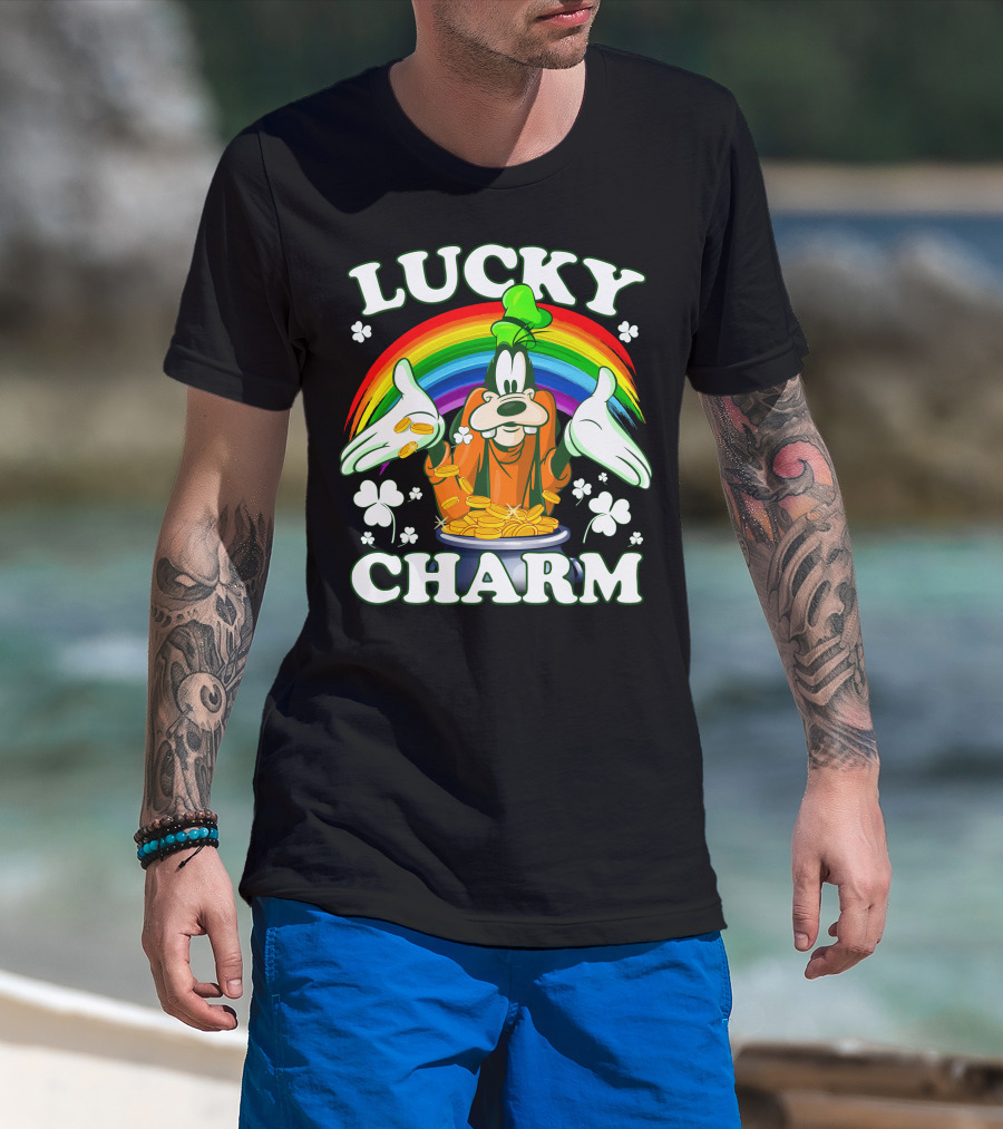 Lucky Charm Goofy Rainbow Pot Of Gold T-Shirt