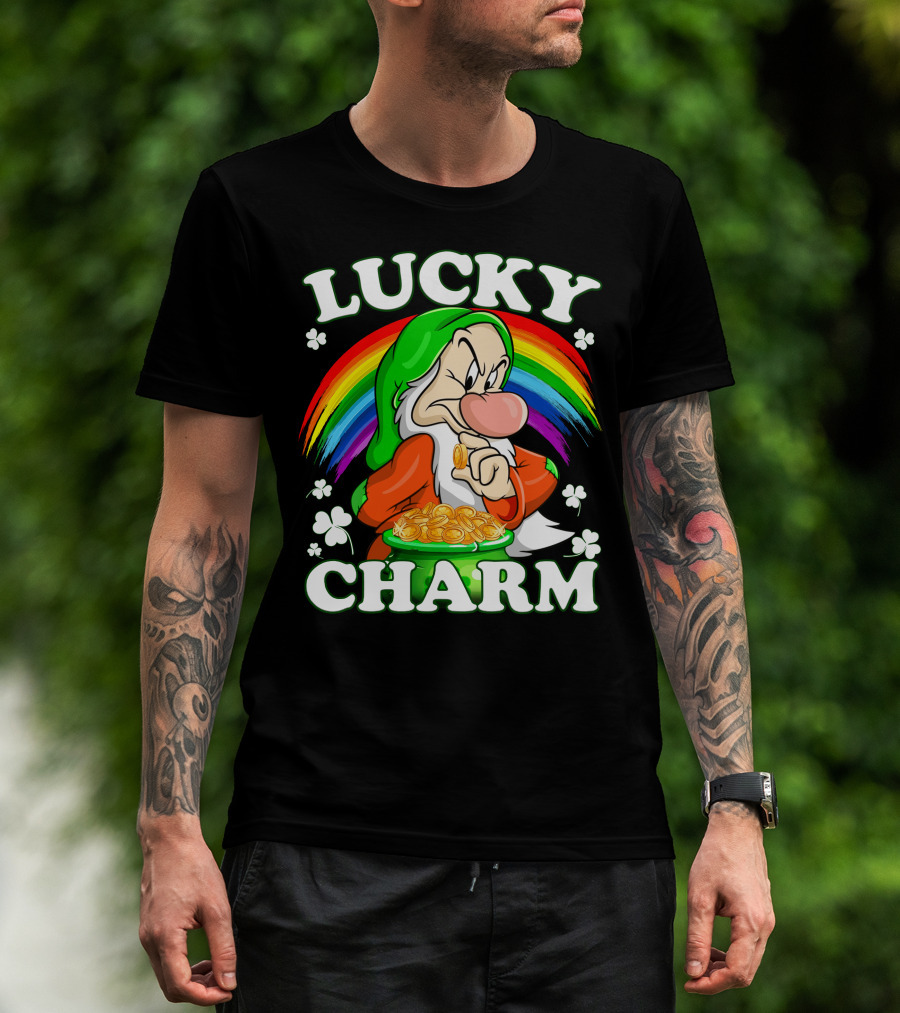 Lucky Charm Grumpy Dwarf Rainbow Treasure T-Shirt