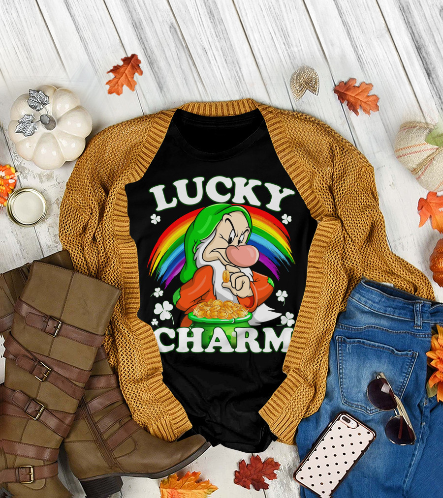 Lucky Charm Grumpy Dwarf Rainbow Treasure T-Shirt