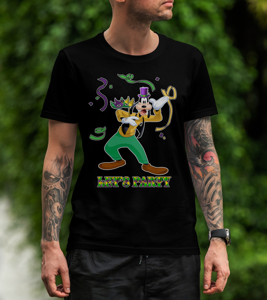 Goofy Let's Party Mardi Gras Celebration T-Shirt