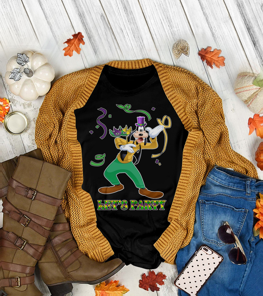 Goofy Let's Party Mardi Gras Celebration T-Shirt