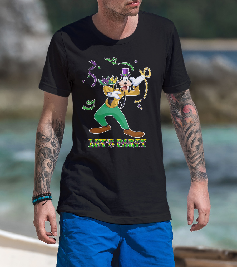 Goofy Let's Party Mardi Gras Celebration T-Shirt