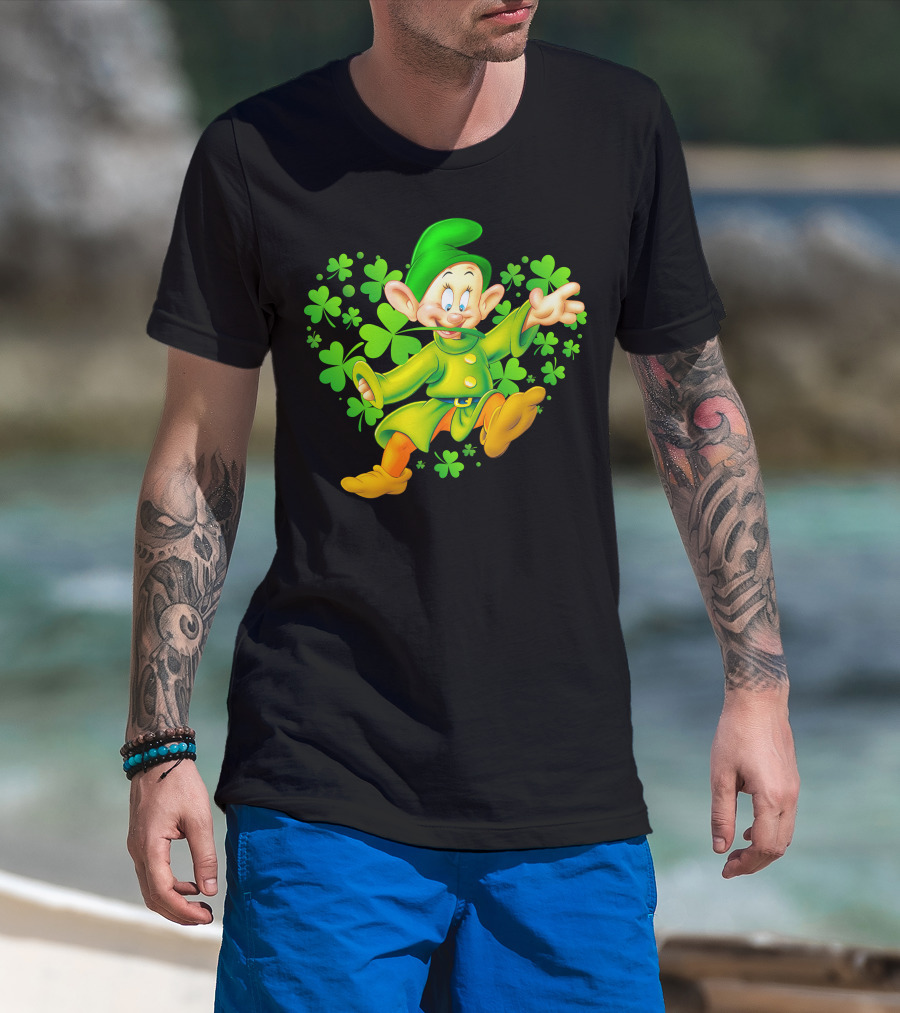 Dopey Green Clover Dance With Shamrocks T-Shirt