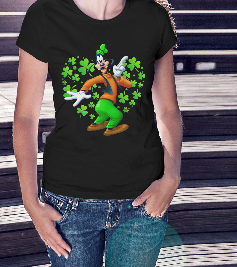 Goofy St. Patrick's Day Shamrock Celebration T-Shirt