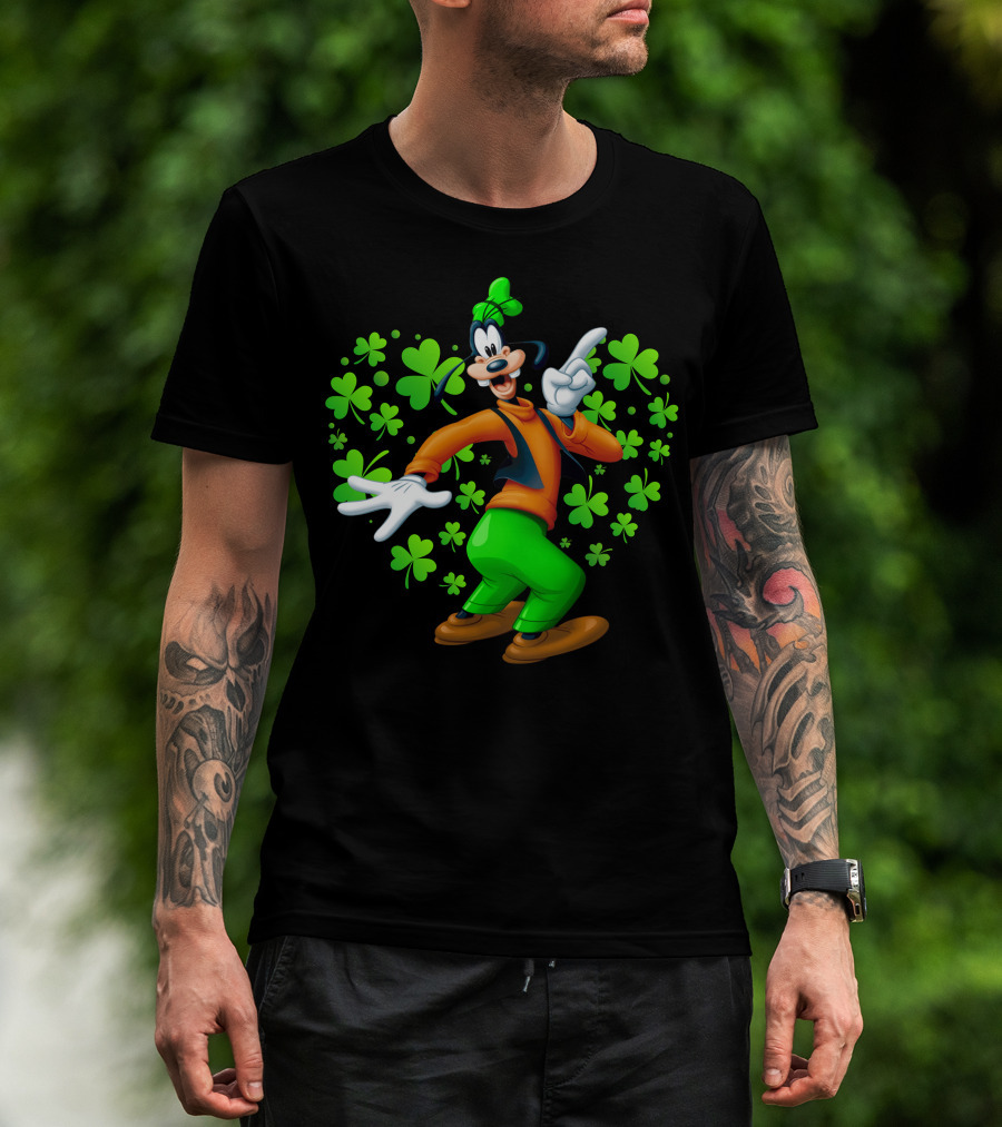 Goofy St. Patrick's Day Shamrock Celebration T-Shirt
