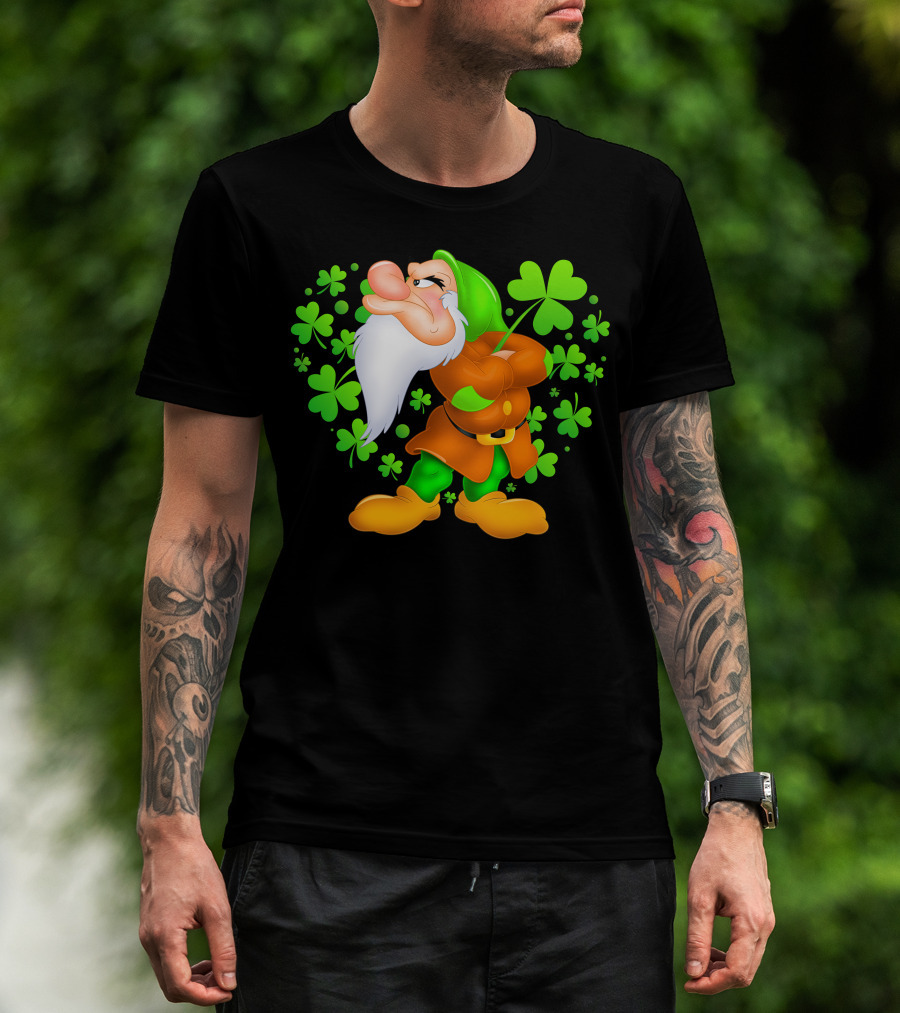 Grumpy Dwarf With Shamrock T-Shirt