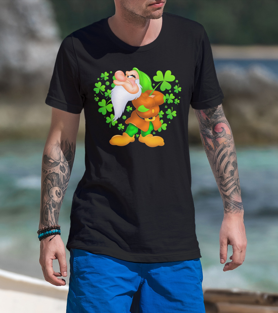Grumpy Dwarf With Shamrock T-Shirt