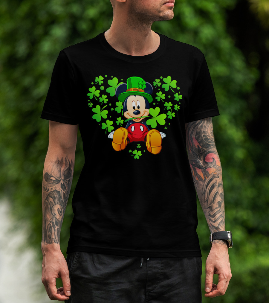 Mickey Mouse St. Patrick's Day Shamrock Hat T-Shirt