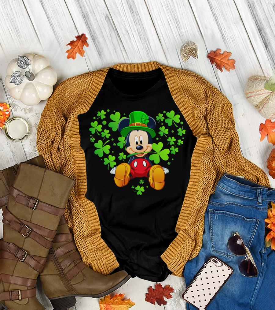 Mickey Mouse St. Patrick's Day Shamrock Hat T-Shirt