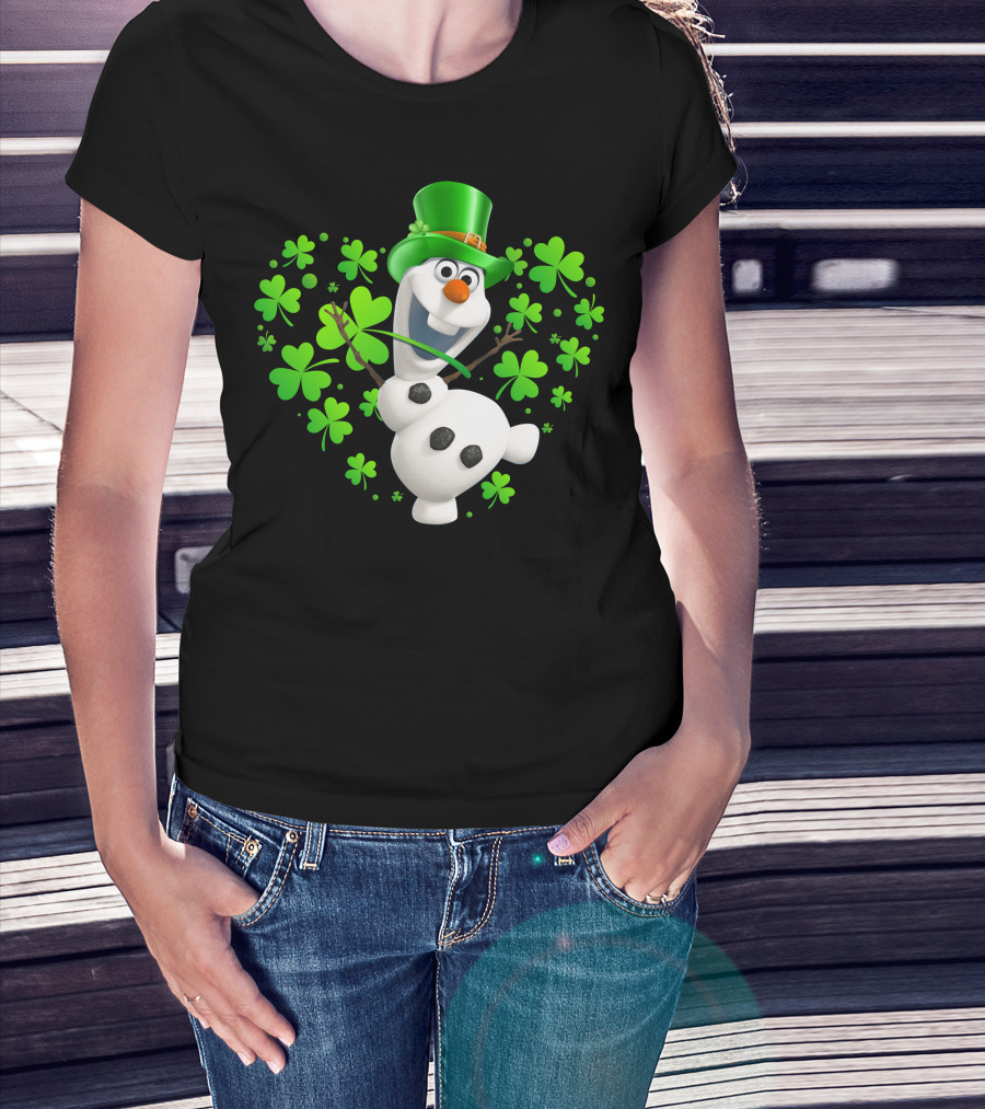 Olaf St. Patrick's Day Green Shamrocks And Hat T-Shirt