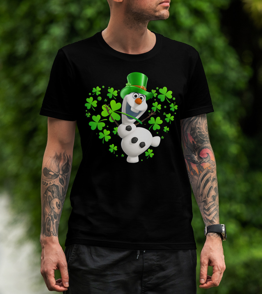 Olaf St. Patrick's Day Green Shamrocks And Hat T-Shirt