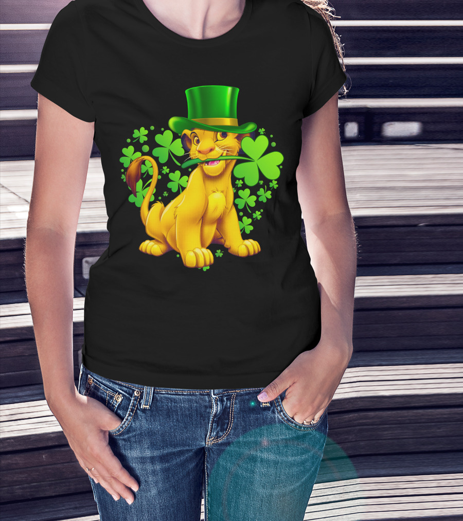 Simba Green Hat Shamrock Heart T-Shirt