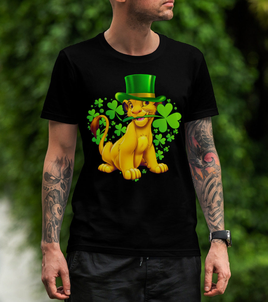 Simba Green Hat Shamrock Heart T-Shirt
