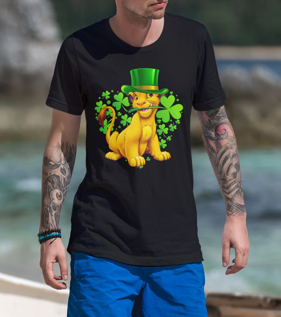 Simba Green Hat Shamrock Heart T-Shirt