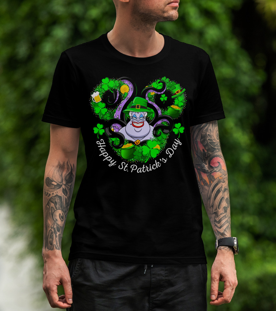 Ursula Happy St. Patrick's Day Clover Coins And Tentacles T-Shirt