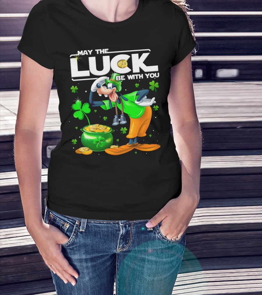 May The Luck Be With You Goofy Coins Clover T-Shirt