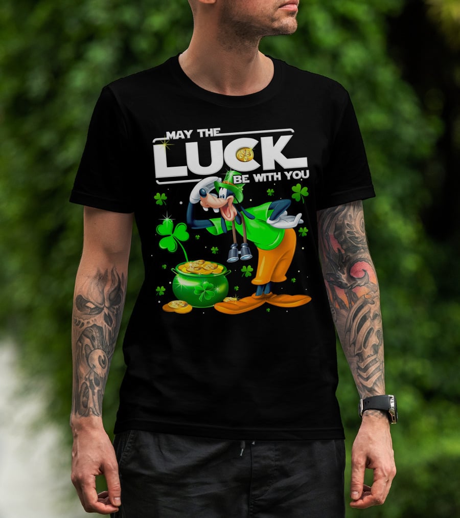 May The Luck Be With You Goofy Coins Clover T-Shirt