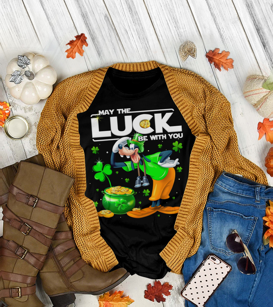 May The Luck Be With You Goofy Coins Clover T-Shirt
