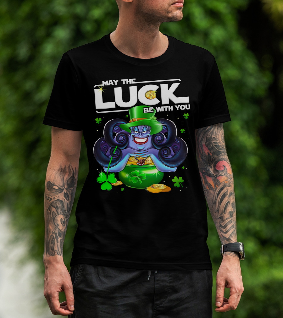 May The Luck Be With You Ursula Clovers And Gold Coins T-Shirt